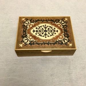 Wooden Antique Vintage Jewelry Treasure Box Small